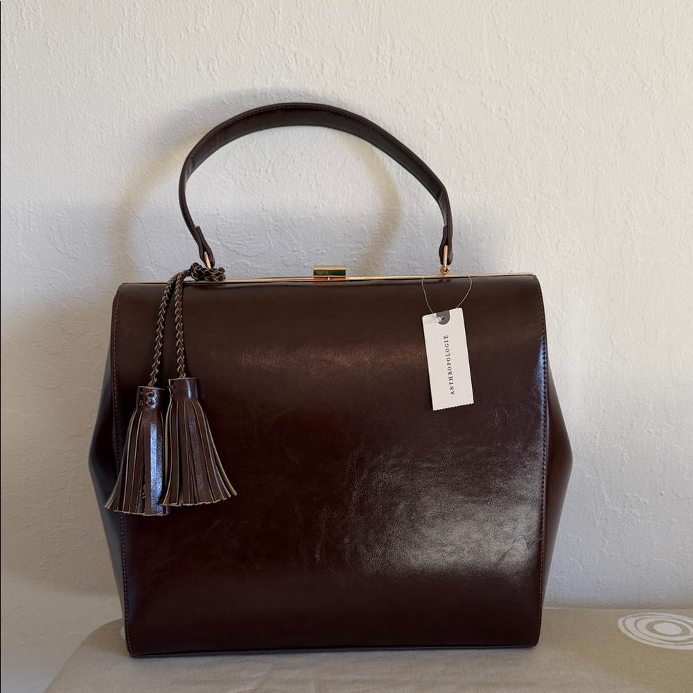 Anthropologie Structured Brown Handbag